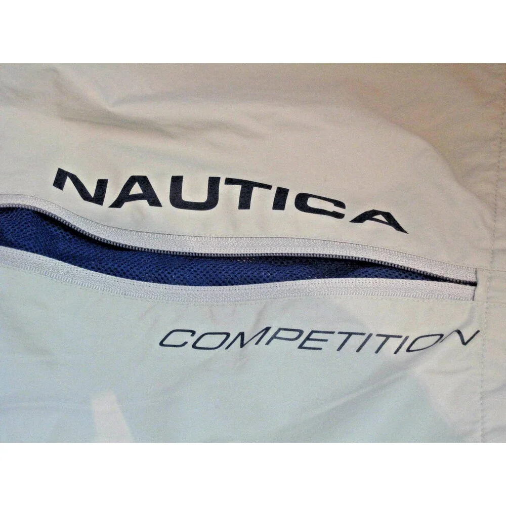 Mens Nautica Pale Green Nylon Board Shorts w Zippered Side Vents sz med x 10